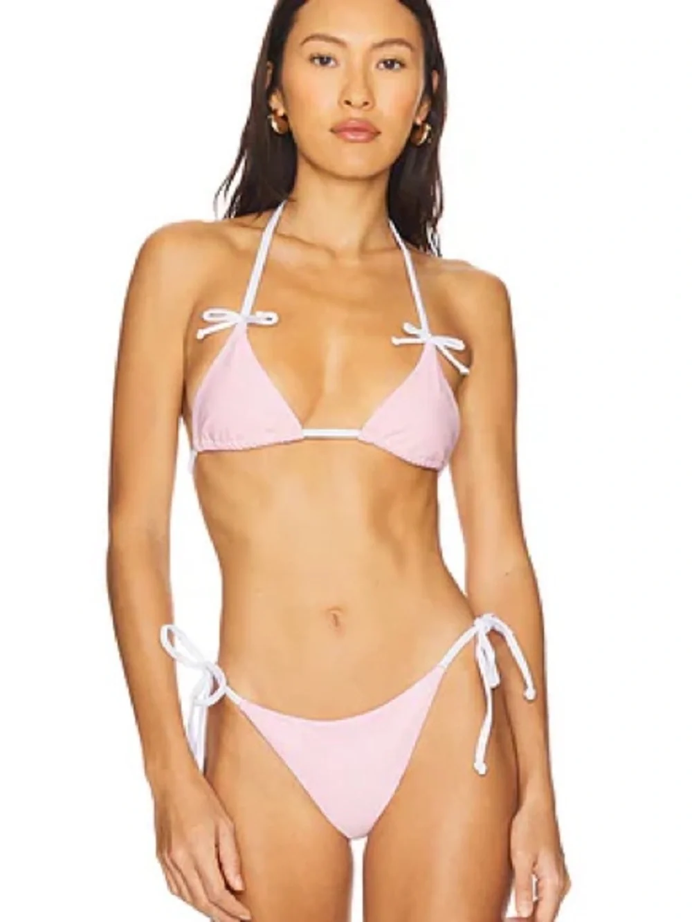 REVOLVE Light Pink Triangle Tie-Side Bikini